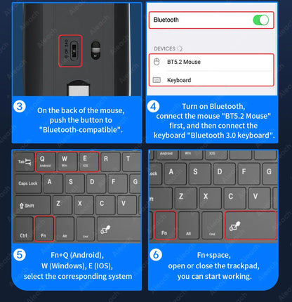 Wireless Bluetooth Keyboard with Touchpad