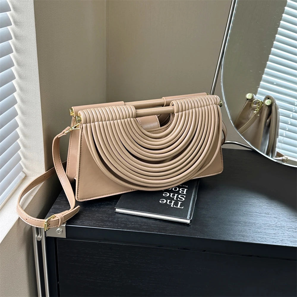 Luxury Ruched Evening Clutch Crossbody Bag