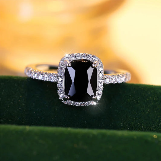 Luxury Black Zircon Stone Ring