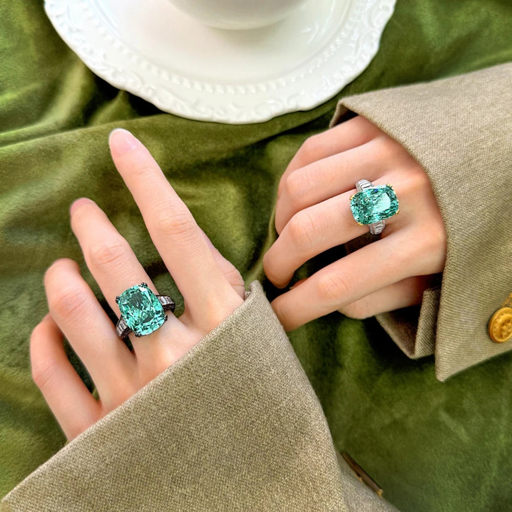 Lab-Created Paraiba Tourmaline Adjustable Ring