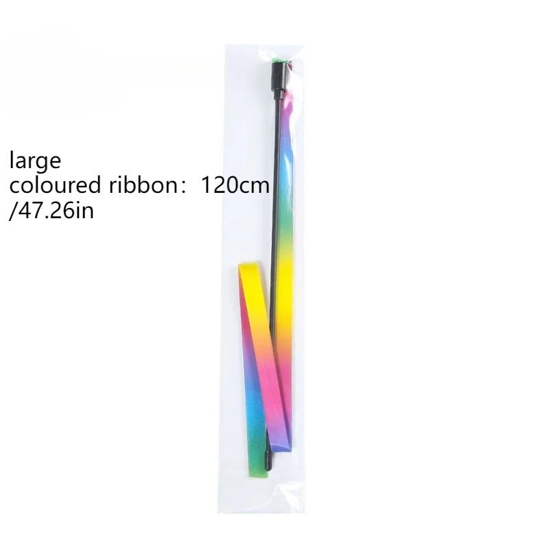 Rainbow Ribbon Cat Teaser Wand