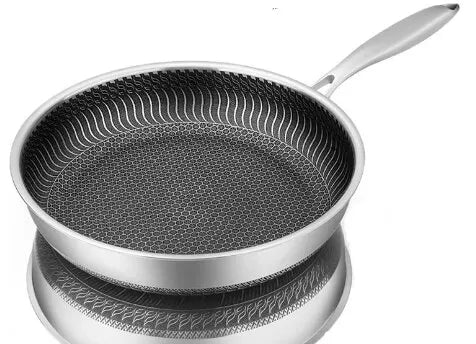 Tri-Ply Stainless Steel Honeycomb Frying Pan