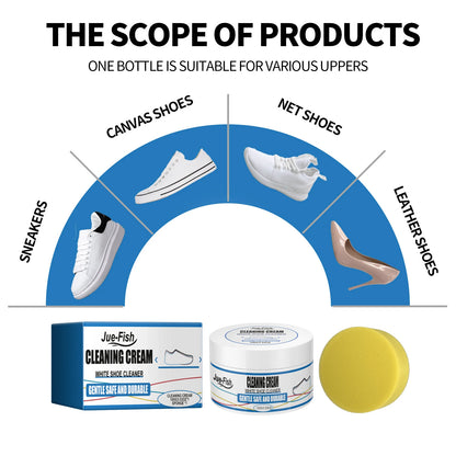 No-Rinse Shoe Cleaning Cream for Sports, Canvas & Synthetic Leather Shoes