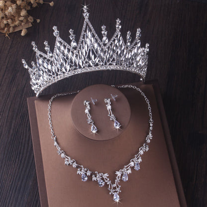 Silver Colour Crystal Bridal Jewelry Sets