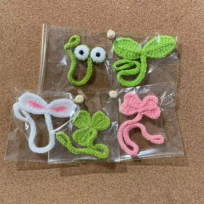Handmade Crochet Leaf Sprout Headphone Decor