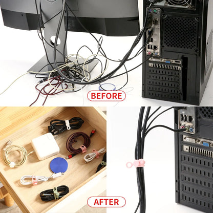 Reusable Silicone Cable Ties for Cord Management & Travel Organization