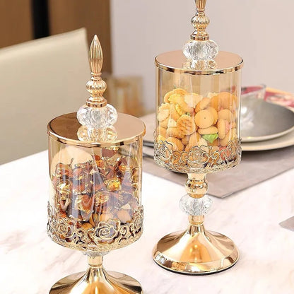 Light Luxury Crystal Glass Storage Jar With Lid