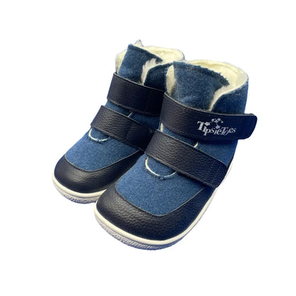 Genuine Leather Winter Barefoot Two Straps Boots