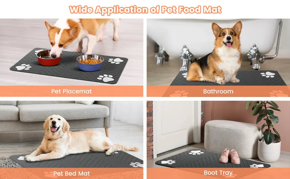Absorbent Waterproof Food & Water Bowl Placemat