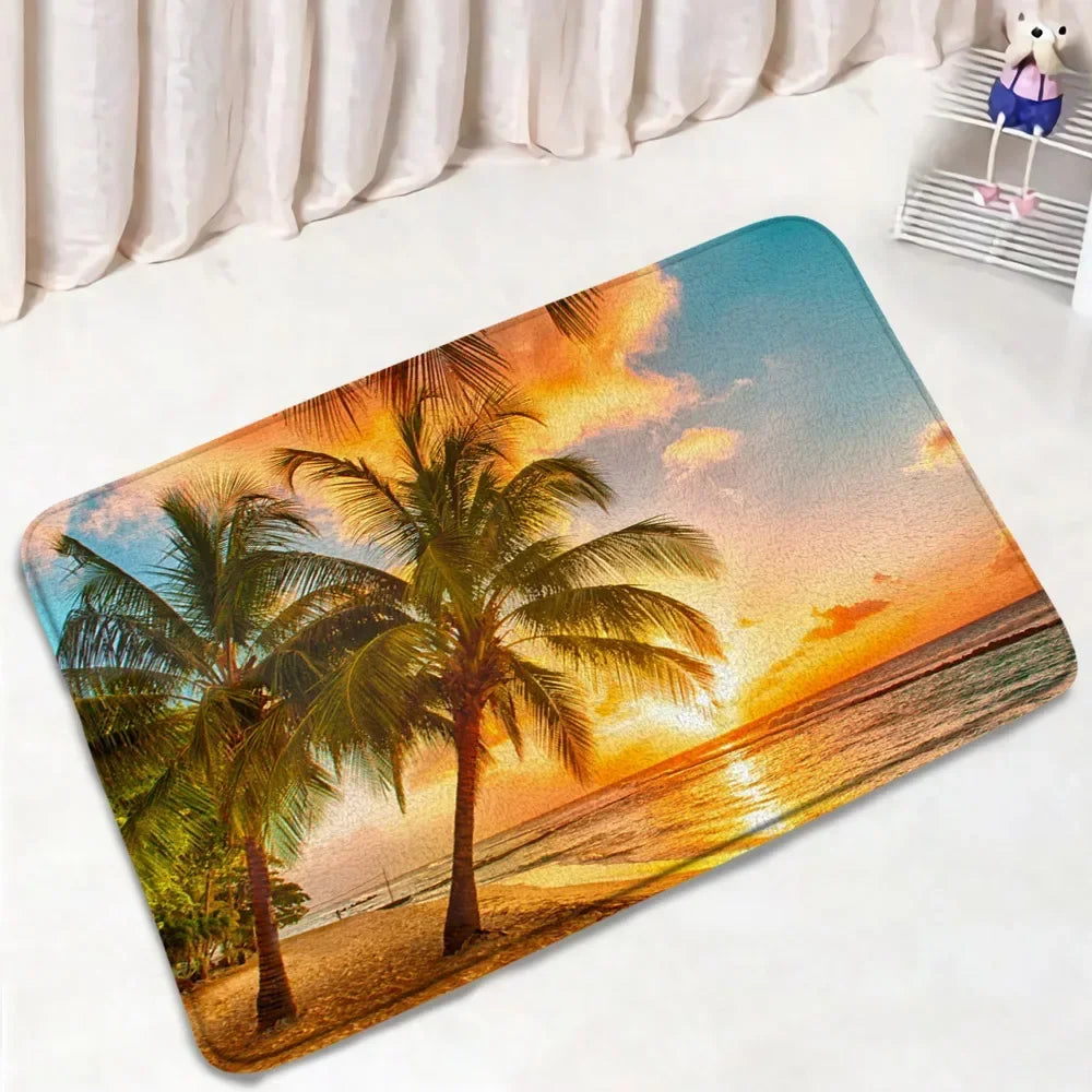 Ocean Seashell Bathroom Mat Set