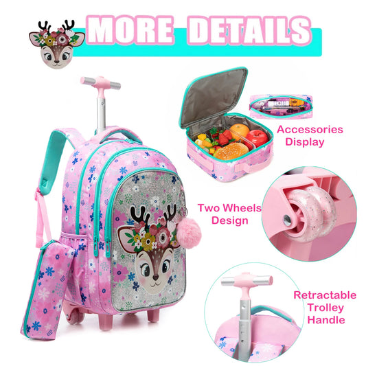 Girls’ Trolley School Backpack Set