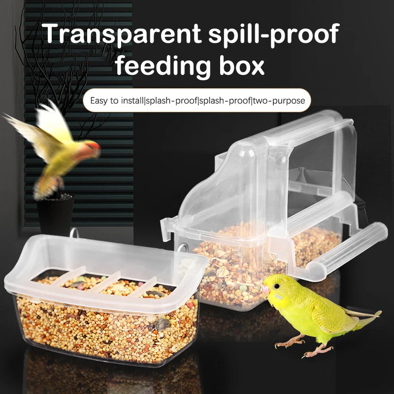 Transparent Spill-Proof Bird Feeder & Water Dispenser