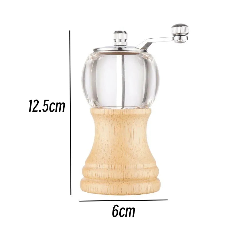 Hand-Crank Wooden Pepper Grinder