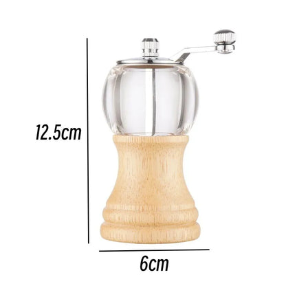Hand-Crank Wooden Pepper Grinder