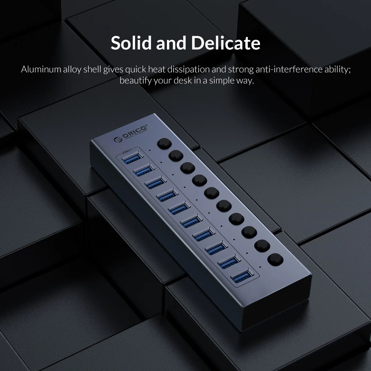 Multi-Port USB 3.0 Data Hub & Power Adapter for PC and Laptop