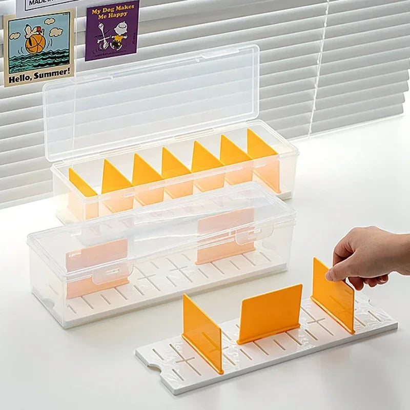 Clear Trading Card Storage Box with Adjustable Dividers