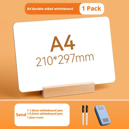 Desktop Dry Erase Memo Board with Wooden Stand