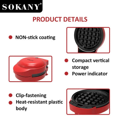 Houselin Mini Waffles Maker with 5 Removable Plates