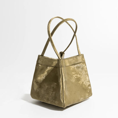 Custom Name Suede Leather Shoulder Bag with Top Handle