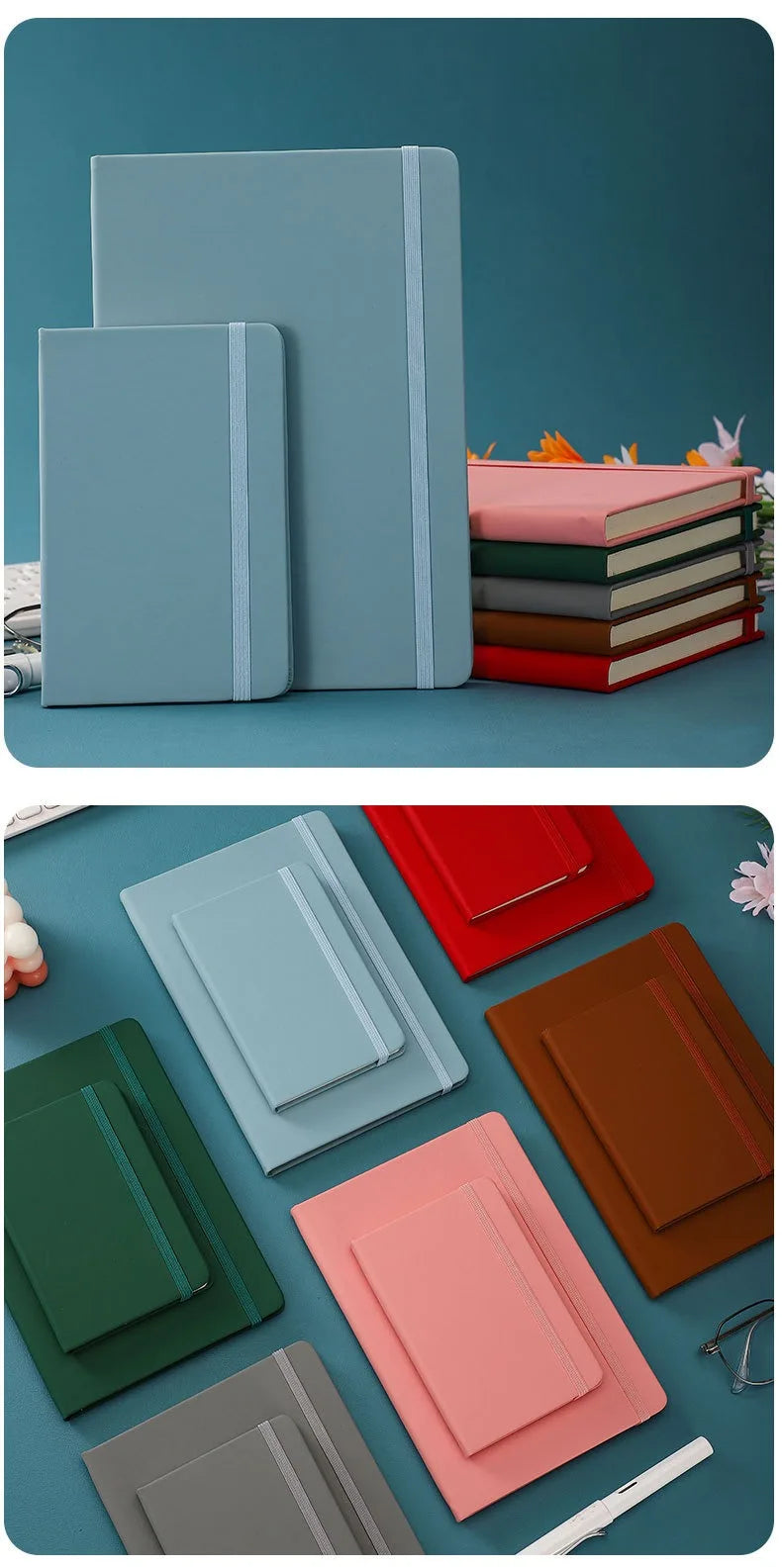 Custom A5/A6 PU Leather Notebook with Logo Printing