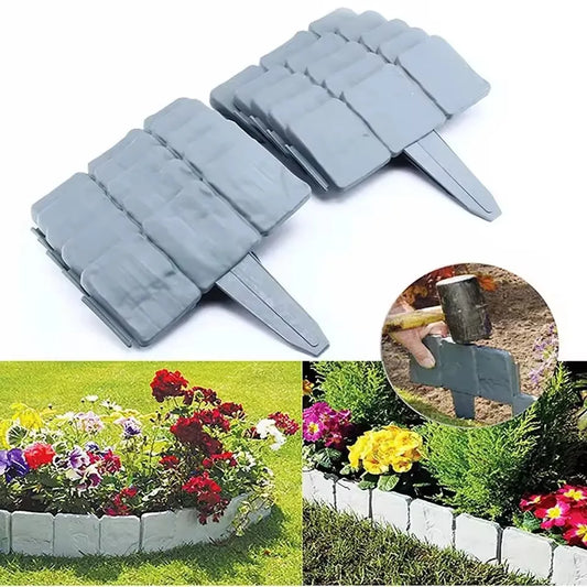 Garden Stone Effect Border Edging Fence Set