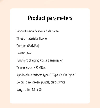 66W USB-C Silicone Cable