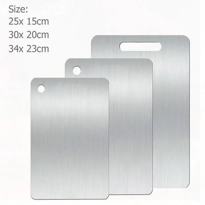Double-Sided Stainless Steel Chopping Board for Kitchen & Dough Preparation