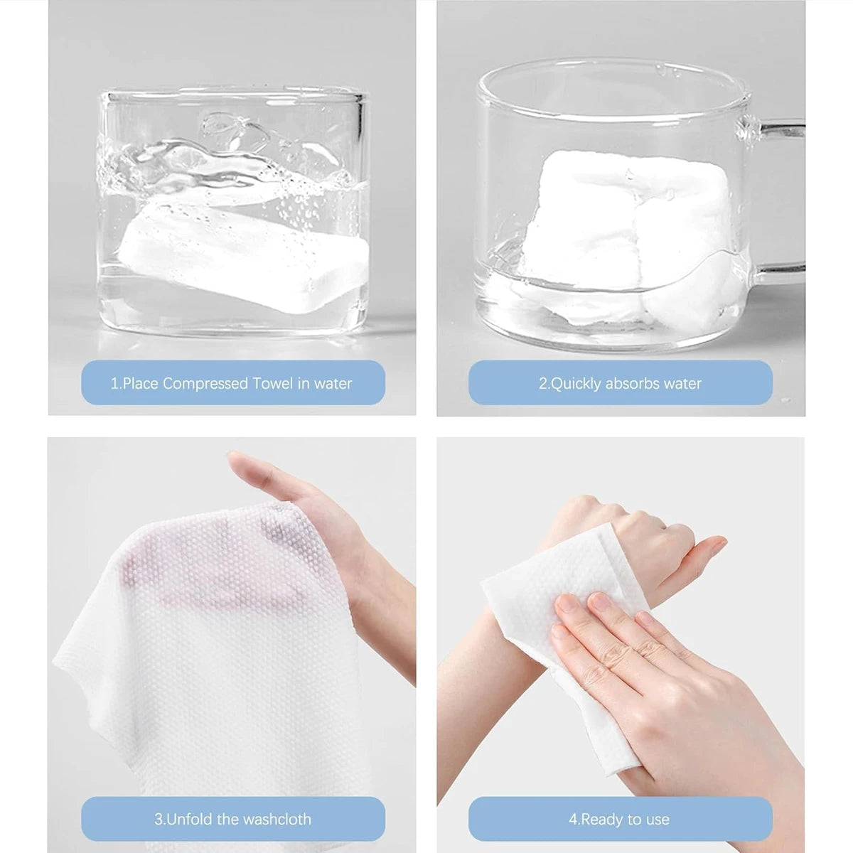 Compressed Cotton Travel Towels Set