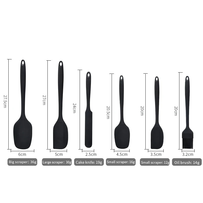 Silicone Spatula, Scraper & Basting Brush Baking Set
