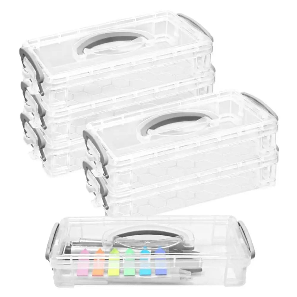 Stackable Multi-Layer Transparent Pencil Case