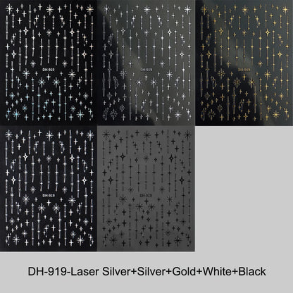 3D Laser Star Nail Art Stickers