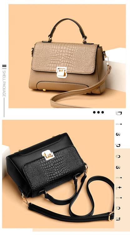 Large Capacity Leather Crossbody Handbag for Women