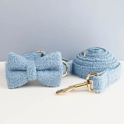 Personalized Teddy Velvet Dog Collar & Leash Set