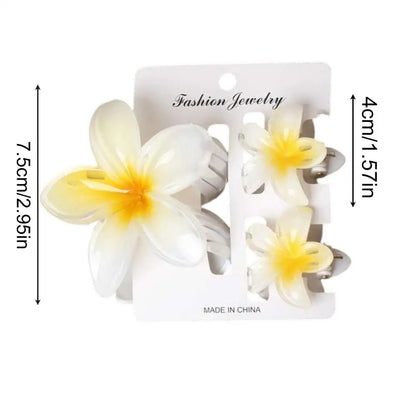 Hawaiian Gradient Flower Hair Claw Clip