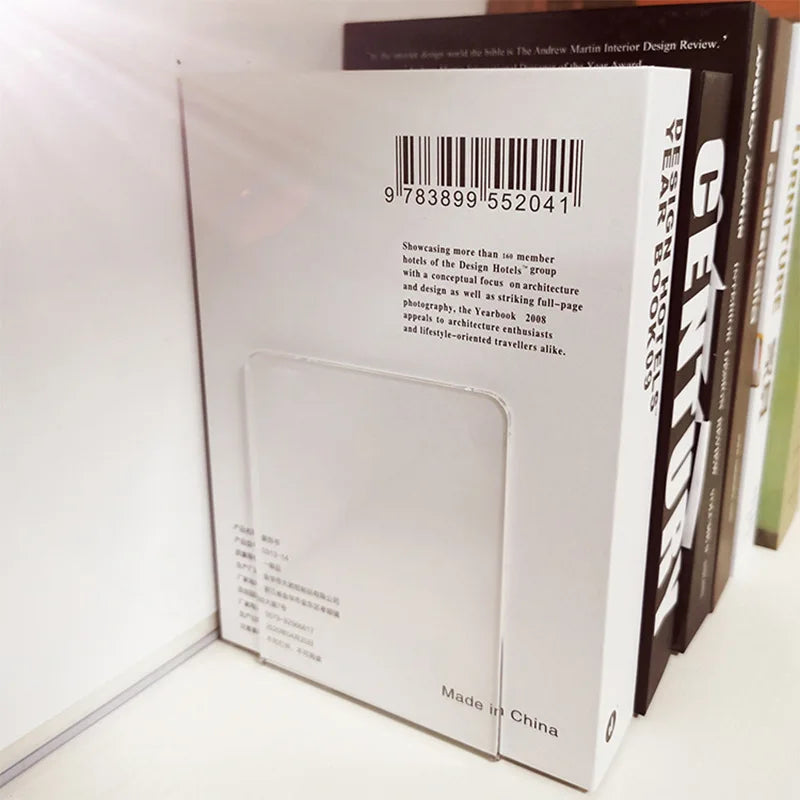 Clear Acrylic Bookends Set