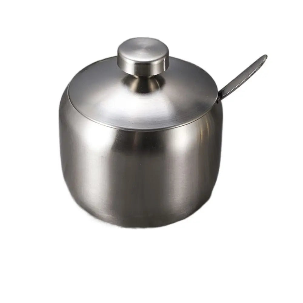 Stainless Steel Sugar Bowl with Lid & Spoon