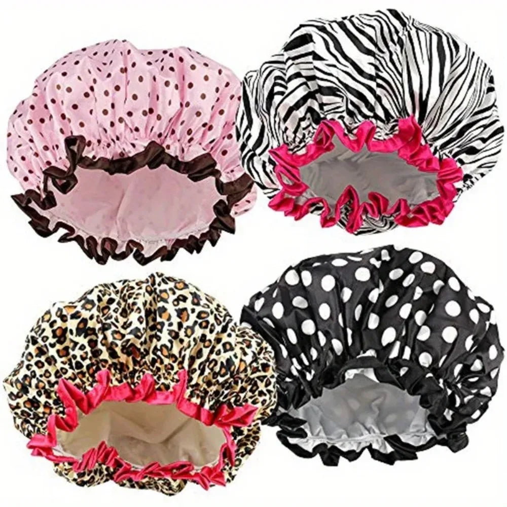 Waterproof Reusable Shower Cap for Women
