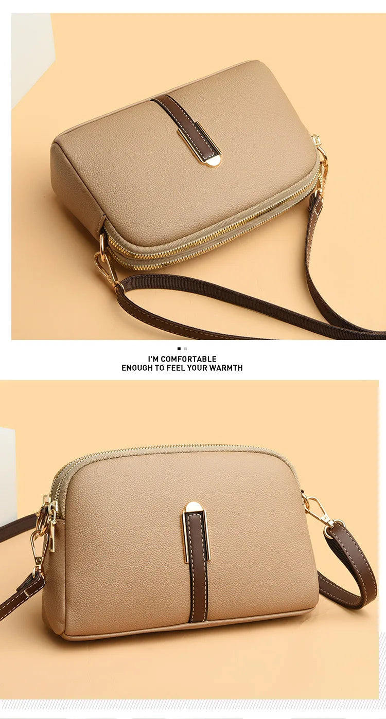 Women’s Genuine Cowhide Leather Crossbody Messenger Bag