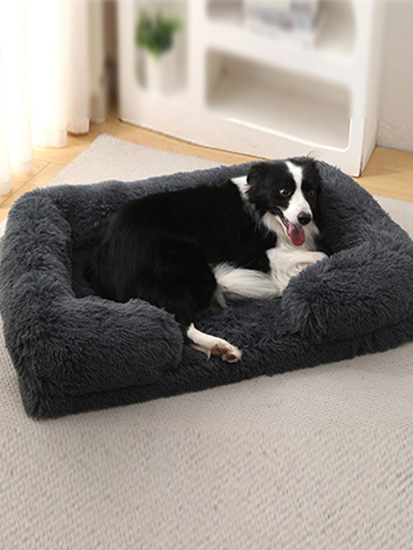 Orthopedic Plush Bolster Dog Bed