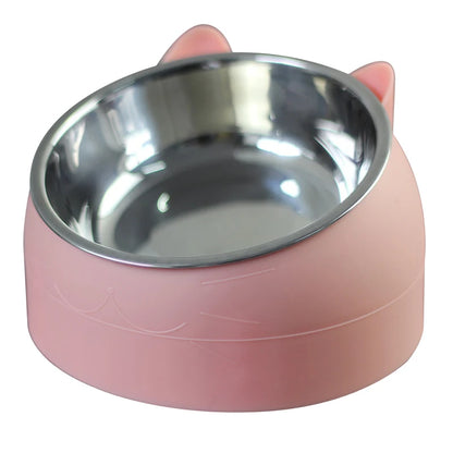 15° Tilted Stainless Steel Pet Feeding Bowl