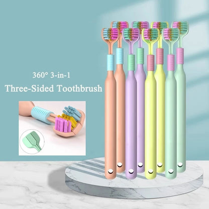 8Pcs/Set Three Sided Toothbrush