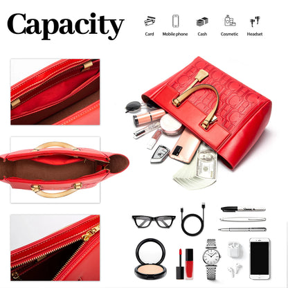 Large Capacity Embossed Tote Bag for Work, Office & Everyday Use
