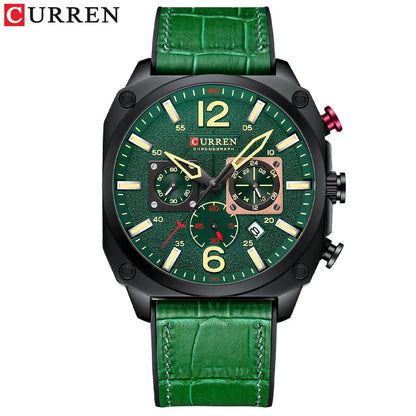 CURREN 8398 Men's Leather Quartz Chronograph Watch