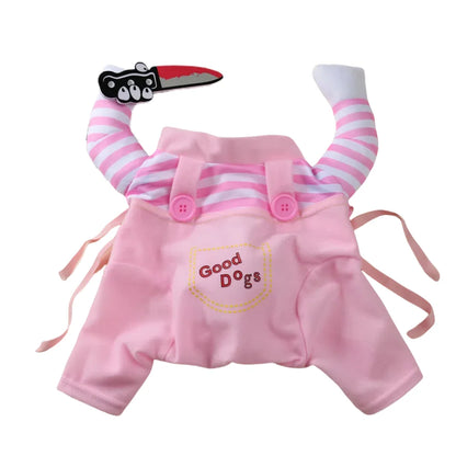 Funny Cosplay Pet Costume with Plush Knife