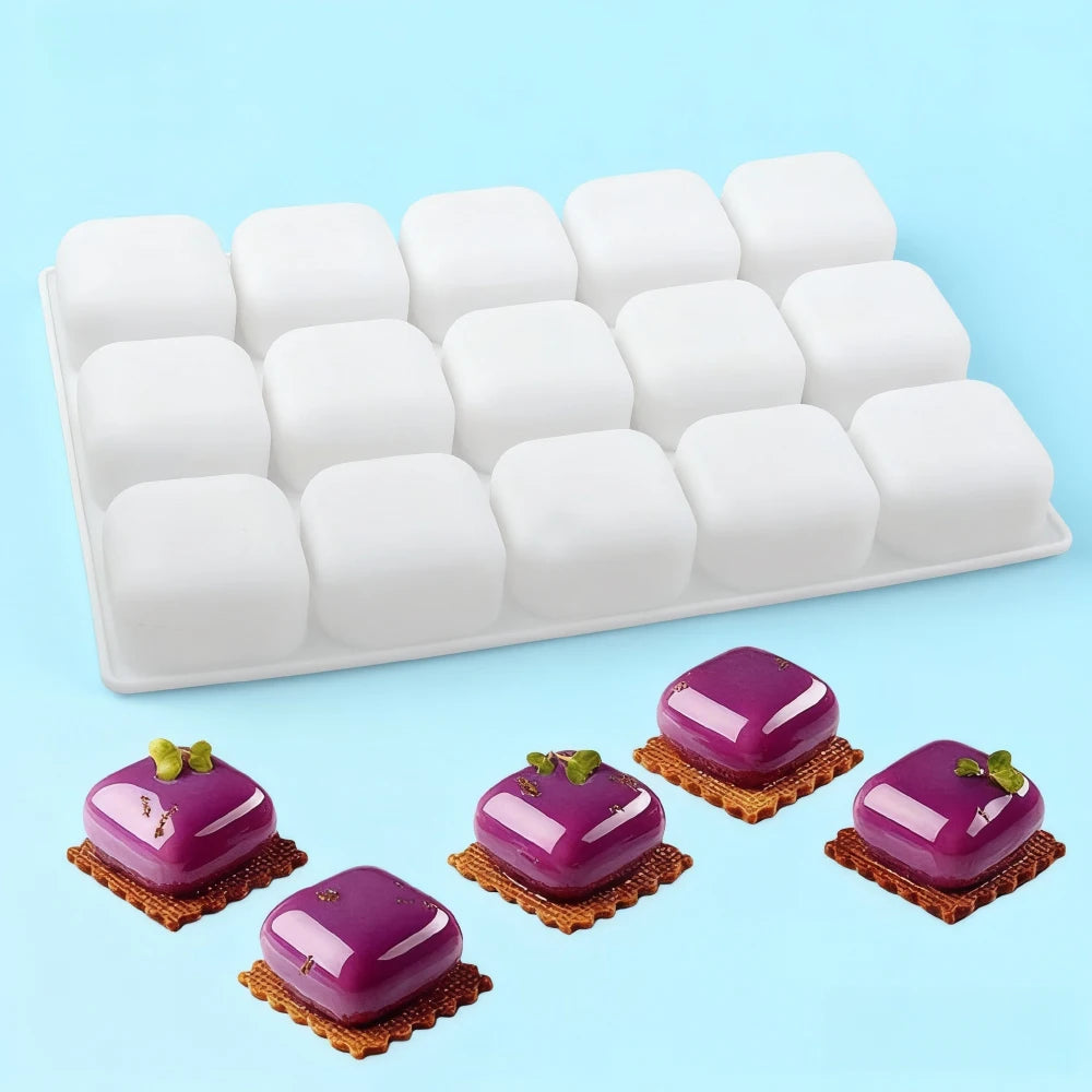 Cube Silicone Baking Mold for Mousse Cakes, Chocolates & French Desserts