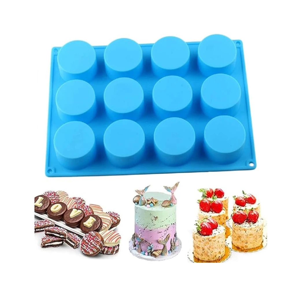 12-Cavity Round Silicone Baking Mold