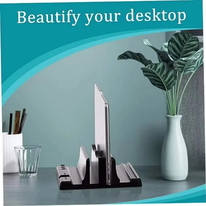Space-Saving Desktop Laptop Holder for Office & Home