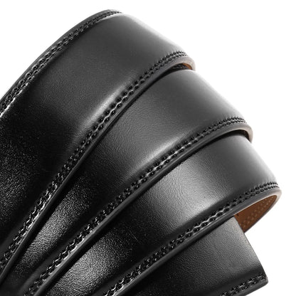 High Quality 3.0-3.1cm Width No Holes Cowhide Leather Belt