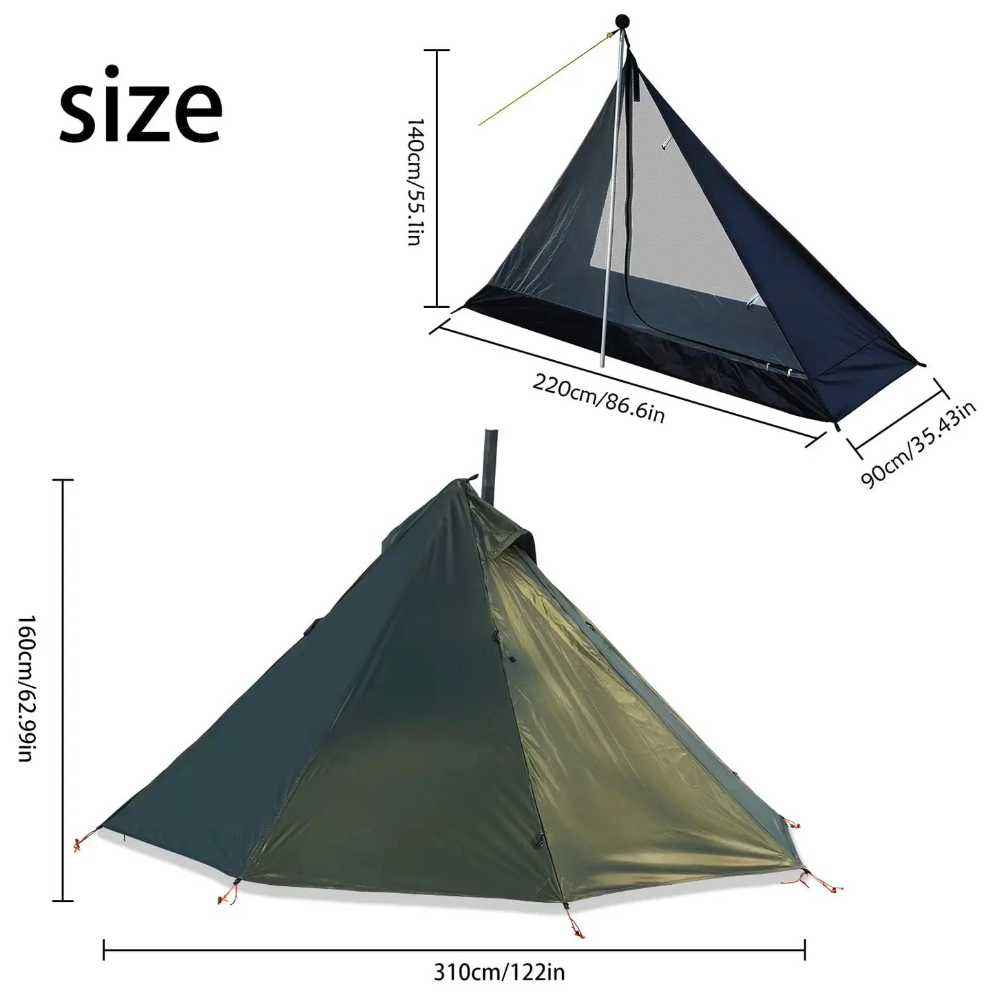 Top Lander 1 Person Camping Hot Tent