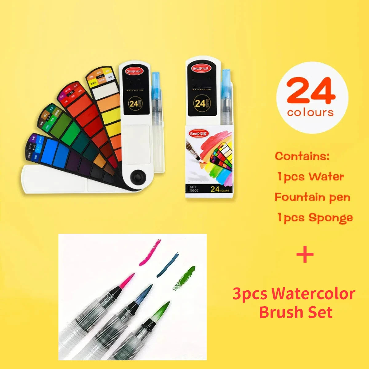 Portable Watercolour Paint Set with Folding Palette
